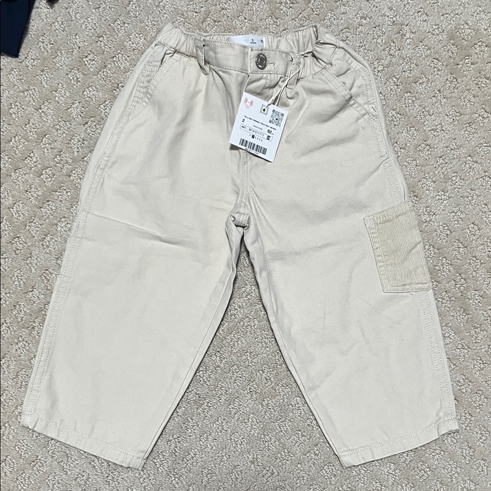 Zara Kids Light Tan Cargo Pants